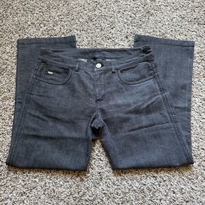 ST. JOHN Studded Boot Cut Jeans Matte Black Charcoal Gray Denim Size 2